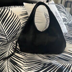 Banana Republic SOFT Black Leather Tote/Bag 3 Separate Compartments Full Zip